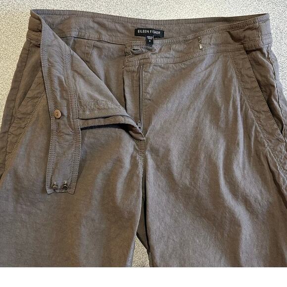 Eileen Fisher Sz 8 Linen Viscose Straight Leg Trouser Stretch Slacks Full Length - Picture 4 of 12